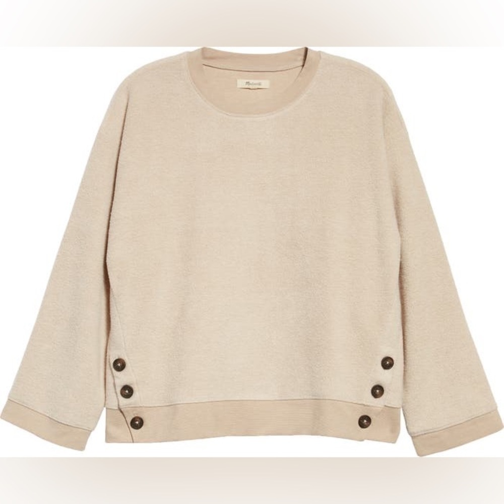 Resourced Brushed Side Button Relaxed Sweatshirt … - image 1